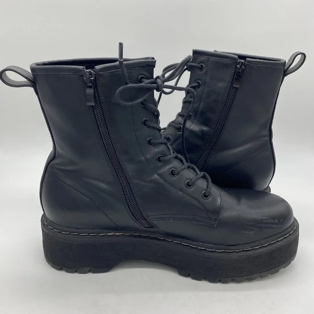 Steve Madden Basille Lace Up Platform Lug Sole Boot Women 11 Combat 90s Grunge - Picture 6 of 16